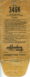 Mossberg Model 346K Hang Tag