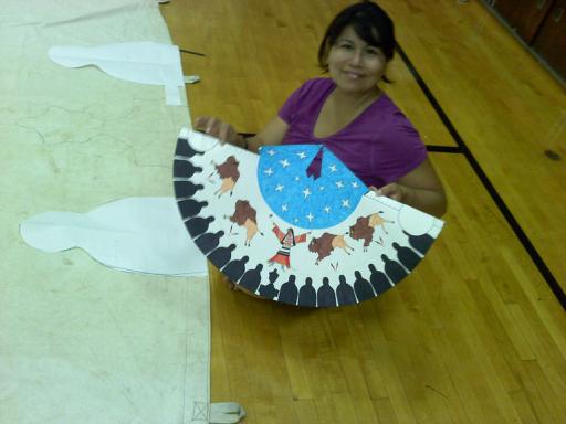 Carolyn with her model