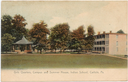 The Girls' Quarters of the Carlisle Indian School - just north of the band stand.