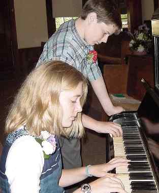AJ and Allison at the piano
