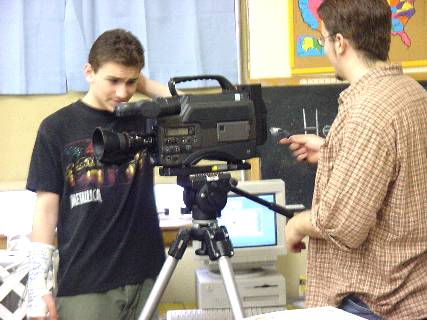 Aaron and Keil 
Troisi making movie