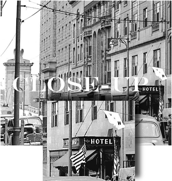 VINTAGE Ca 1940 s STERLING HOTEL, MARKET STREET BRIDGE WILKES BARRE PA